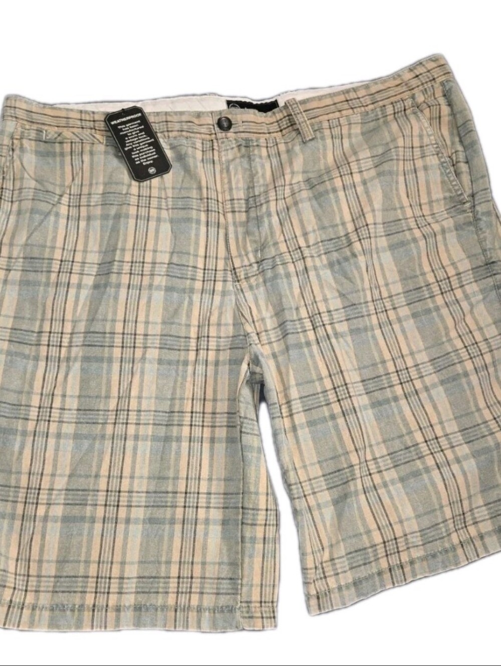 Weatherproof Men's Shorts Plaid Flat Front Size 42 New Distressed Color